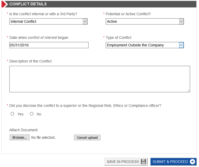 Conflicts of Interest Disclosure