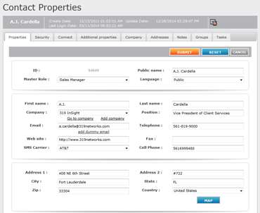 319 InSight Contact Properties